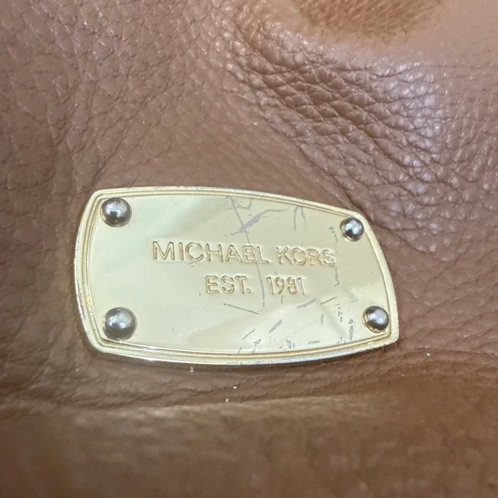 Michael Kors Slouch Purse Shoulder‎ Bag Tassel Brown Leather Hobo Boho Festival